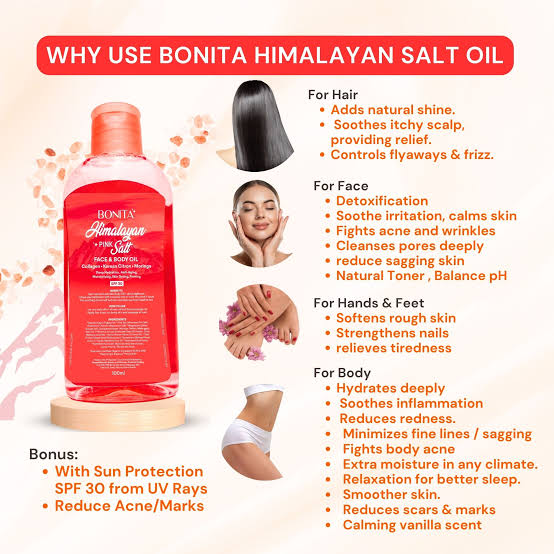 Bonita Himalayan Pink Salt Face & Body Oil SPF 30  - 100ml