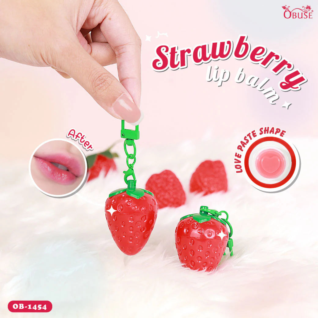 OBUSE Strawberry Magic Lip Balm – Color-Adjusting Moisturizing Lip Care with Cocoa Butter & Jojoba Oil – Soft Tint & Smooth Hydration