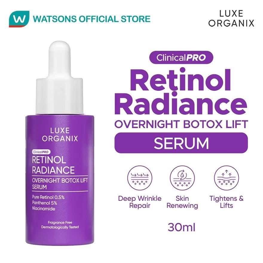 Luxe Organix Retinol Radiance Overnight Botox Lift Serum 30ml