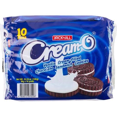 Jack’n Jill Cream-O Vanilla Cream Filled Chocolate Sandwich Cookies 10x30g