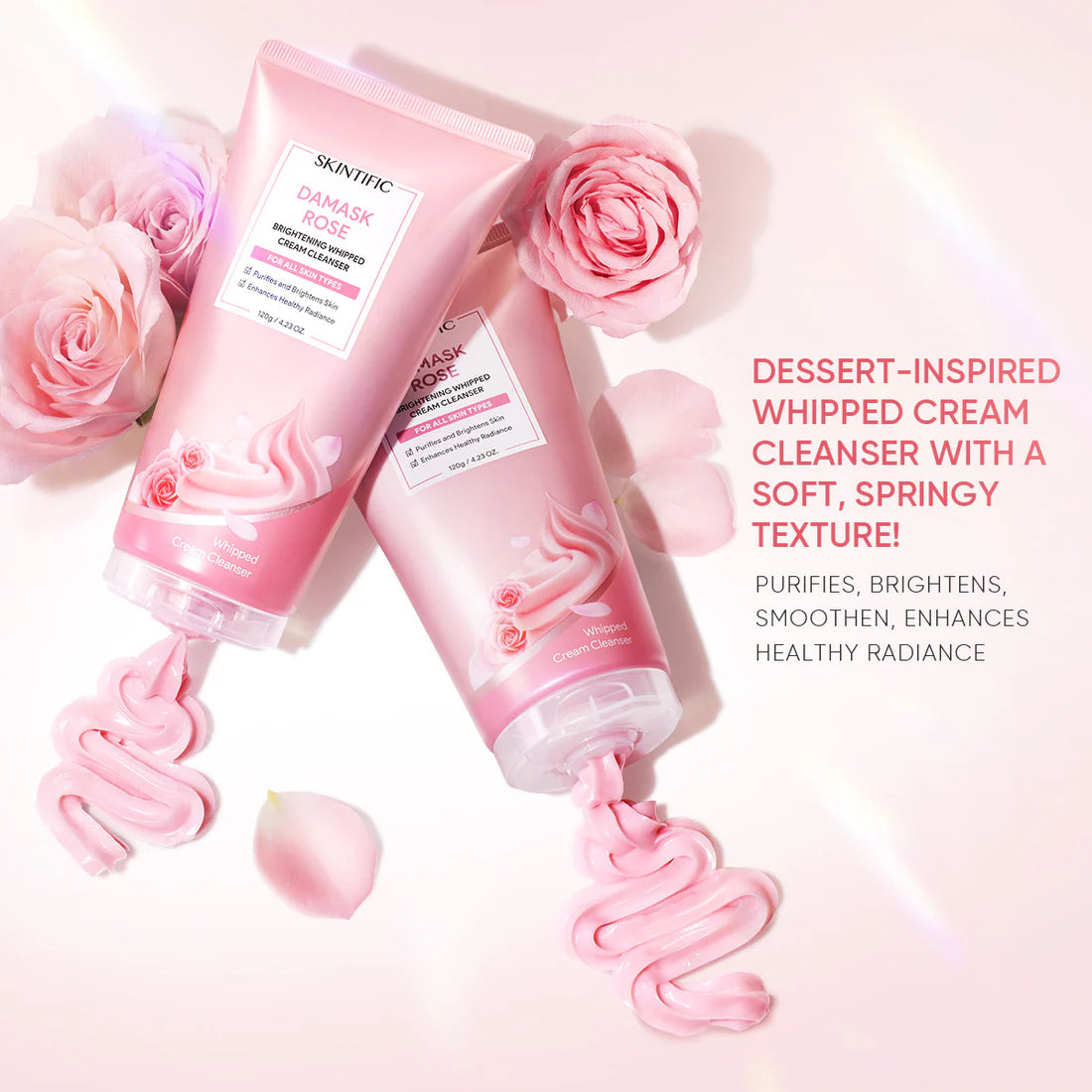 SKINTIFIC Damask Rose Brightening Whipped Cream Cleanser 120ML