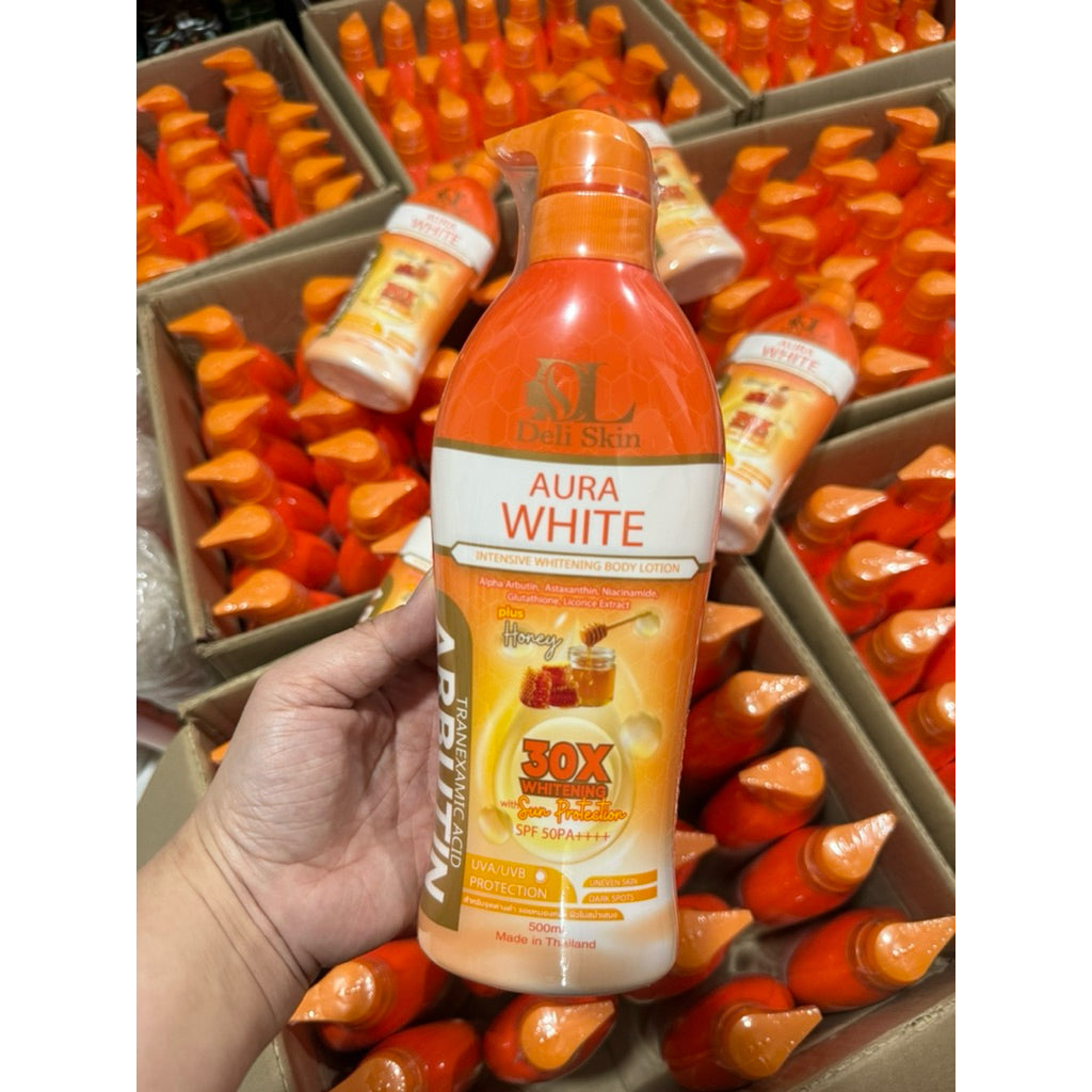 Deli Skin Aura White Intensive Whitening Body Lotion SPF50 PA++++ 500ml