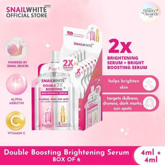 NAMU Snail White Double Boosting Brightening Serum Sachet 4+4 ml x 2