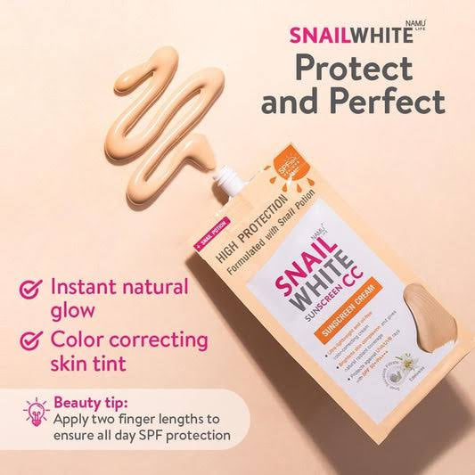 NAMU Snail White CC Sunscreen SPF 50+ PA+++ - 6ml/sachet