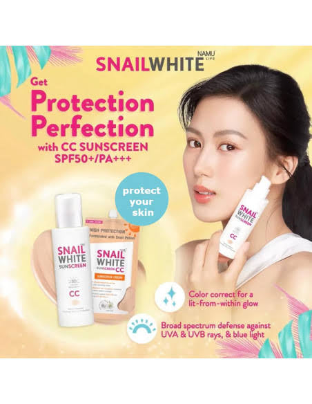 NAMU Snail White CC Sunscreen SPF 50+ PA+++ - 6ml/sachet