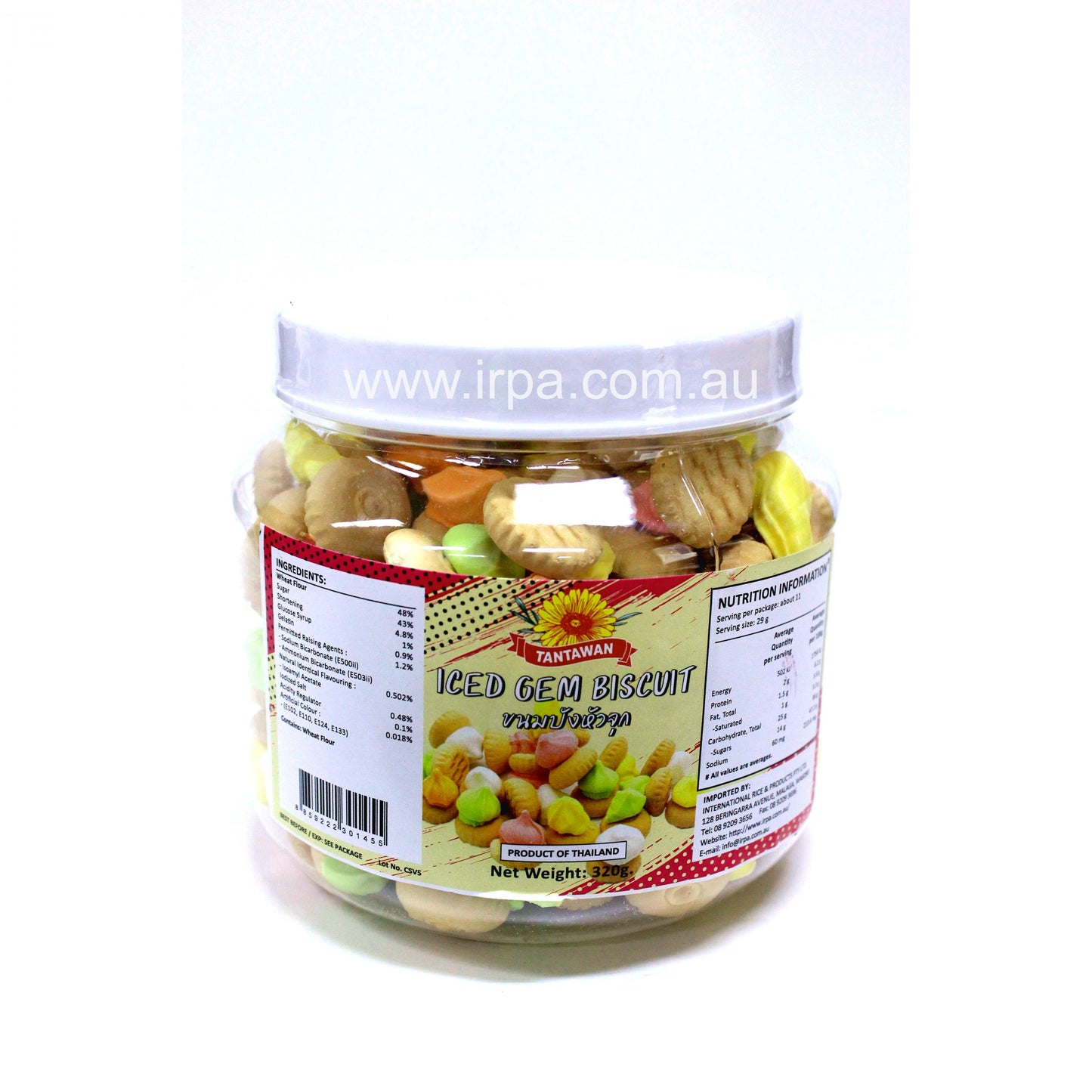 TANTAWAN ICED GEM BISCUIT 320G