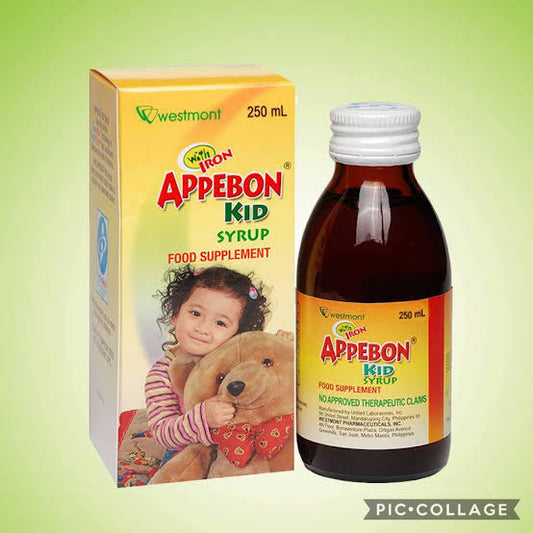 APPEBON Vitamin B Complex, Iron, Lysine, Buclizine HCl Kids Syrup 250mL