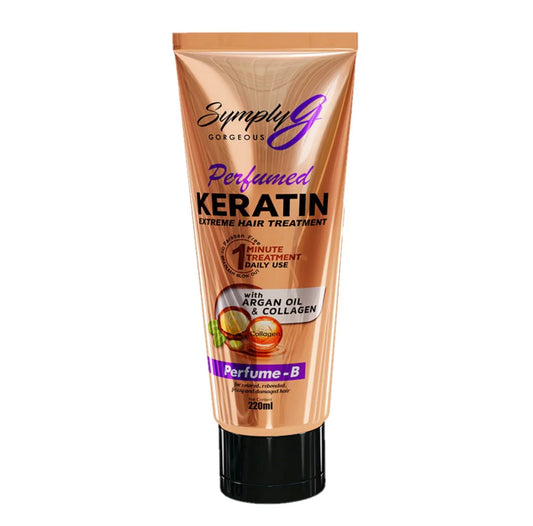 SYMPLY G Perfumed Keratin Extreme Hair Treatment with Argan Oil & Collagen Perfume - B FRUITY FLORAL MUSKY AQUATIC 220ml