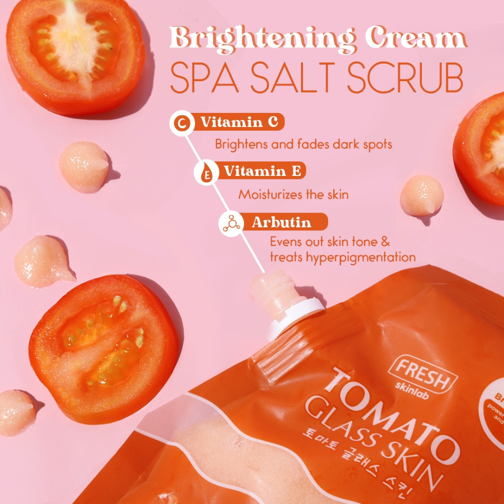 Fresh Skinlab Tomato Vitamin C Brightening Cream Salt Scrub 300g