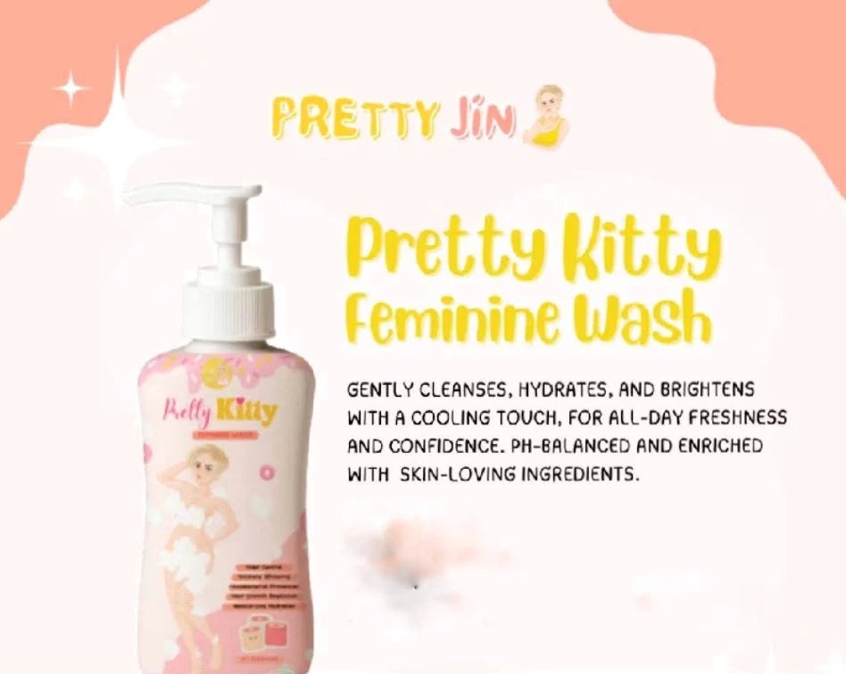 Pretty Kitty Feminine Wash 100ml - pH Balanced, Odor Control, Hydrating Care for Intimate Areas