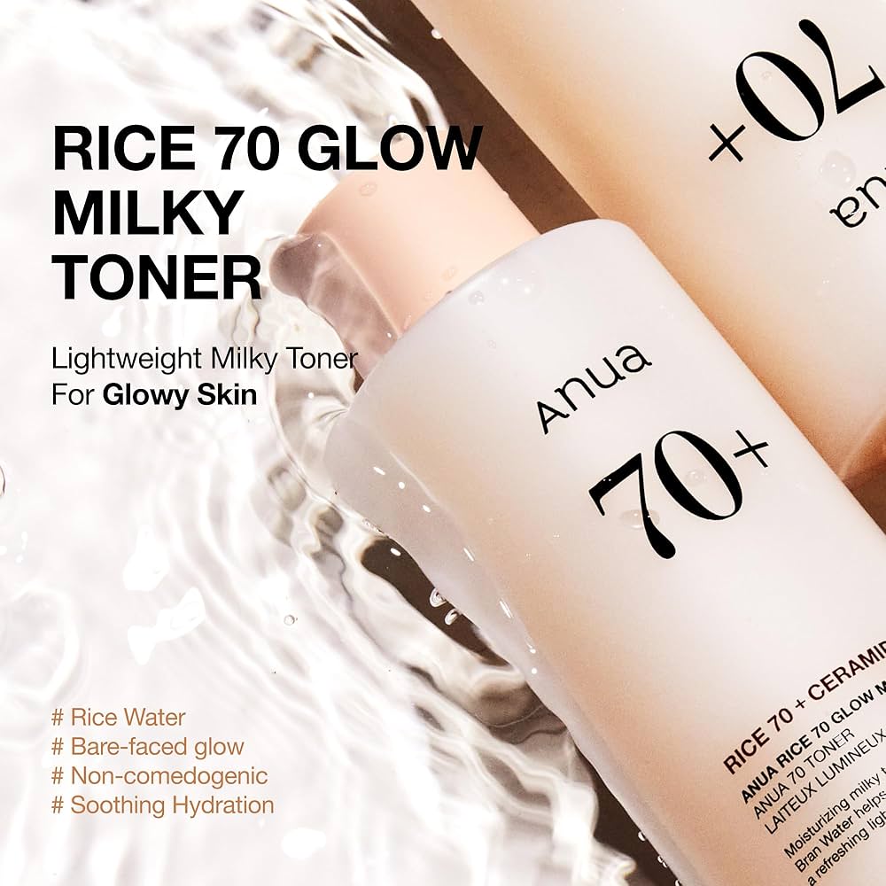 Anua 70+ Rice 70 + Ceramide Glow Milky Toner 250ml