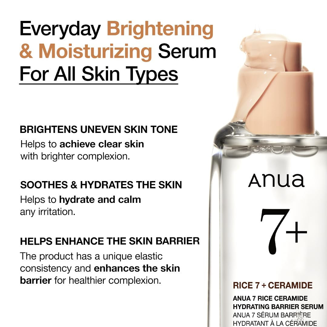 Anua 7+ Rice 7 + Ceramide Hydrating Barrier Serum 50ml