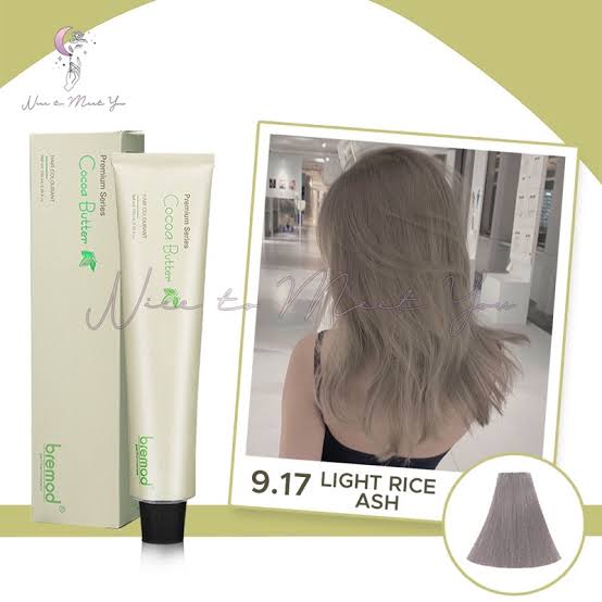 Bremod 9.17 Light Rice Ash Hair Color Dye Cream 100ml & Oxidizer - 9% OR 12%