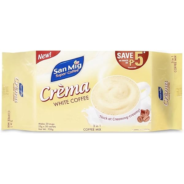 San Mig Crema White Coffee 3in1 coffee mix 30x25g