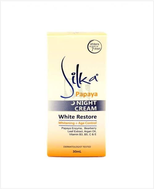 Silka Papaya Night Cream White Restore (whitening + age control) 30ml