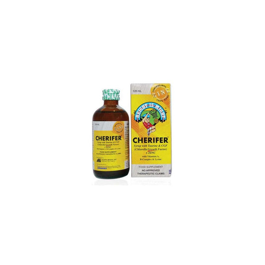 CHERIFER WITH ZINC SYRUP 120ML
TAURINE WITH CGF (AGES 2-6 YEARS
OLD)
