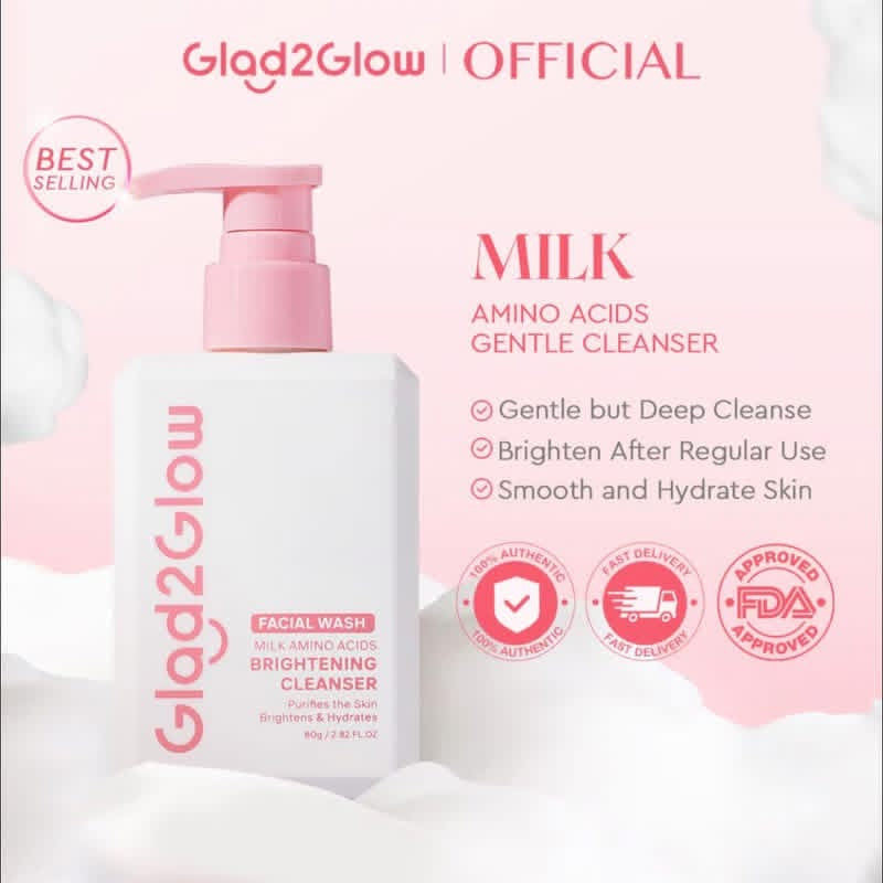 GLAD2GLOW Milk Amino Acids Brightening Cleanser 80g