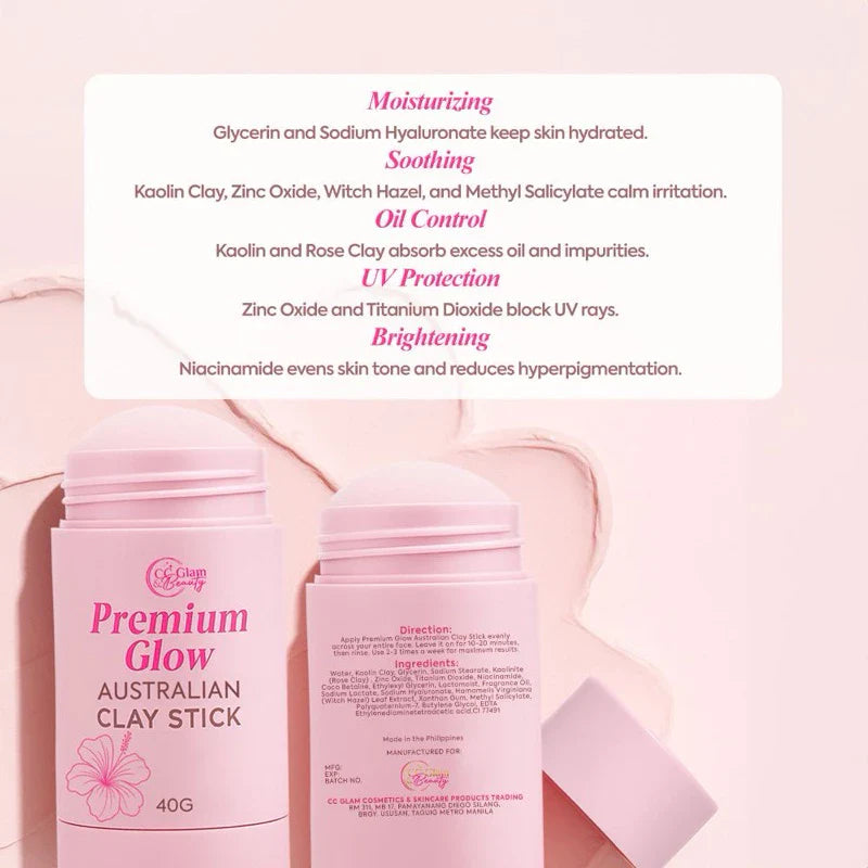 CC GLAM & Beauty Premium Glow Australian Clay Stick - 40g
