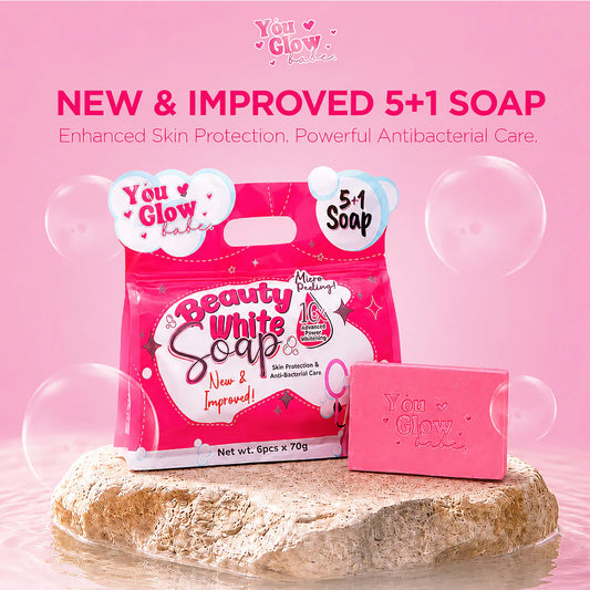BEAUTY WHITE Soap by You Glow Babe 70g x 6 (NEW PACKAGING) 5+1 (6 Soaps per pack)
