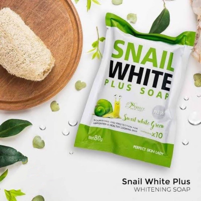 PERFECT SKIN LADY - SNAIL WHITE GREEN PLUS SOAP X10 WHITENING - 80G