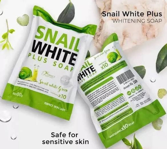 PERFECT SKIN LADY - SNAIL WHITE GREEN PLUS SOAP X10 WHITENING - 80G