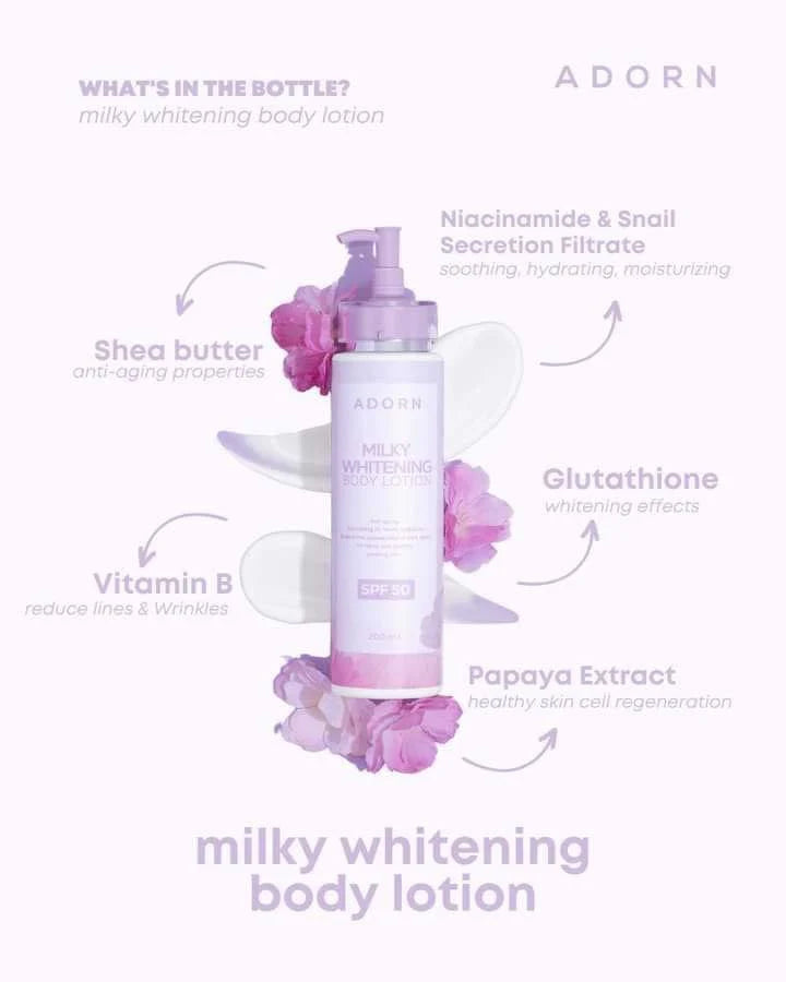 Adorn Milky Whitening Body Lotion SPF50 200ml