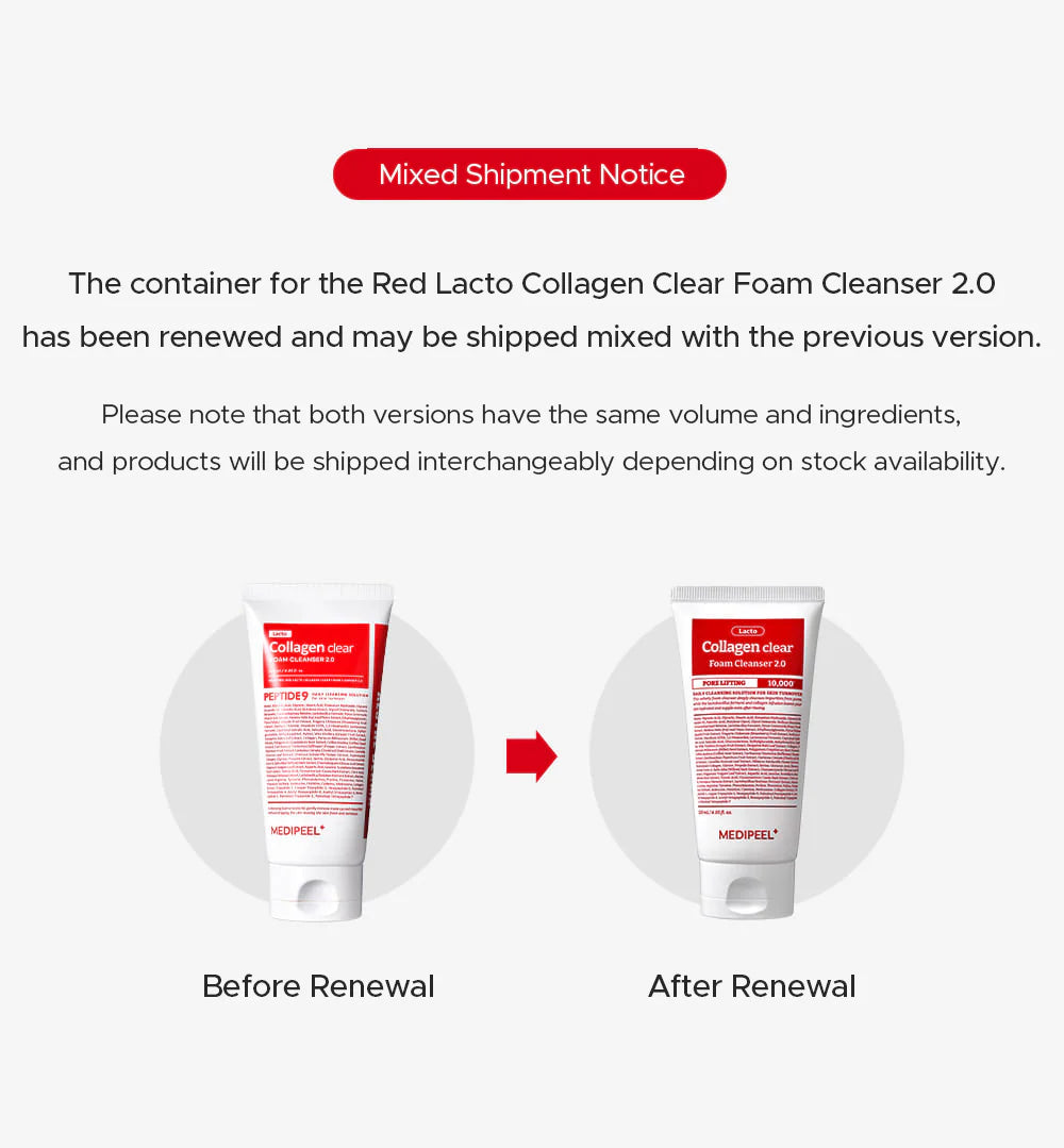 Medipeel Red Lacto Collagen Clear Foam Cleanser 2.0 - 120ml