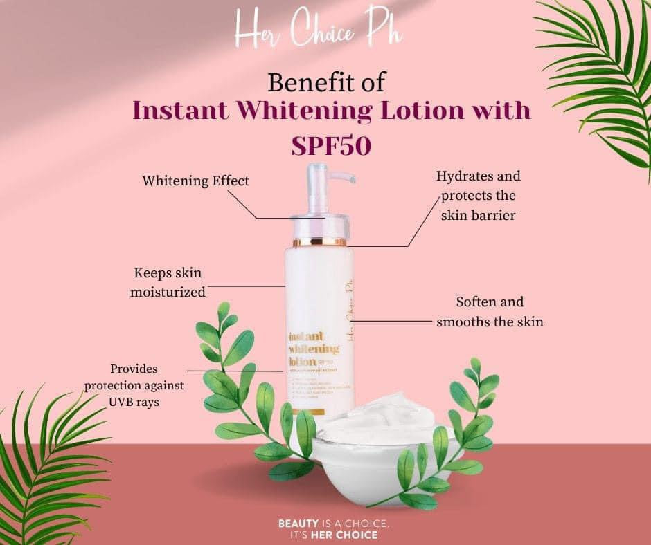 Her Choice PH Instant Whitening Lotion SPF50 with Sunflower Oil Extract