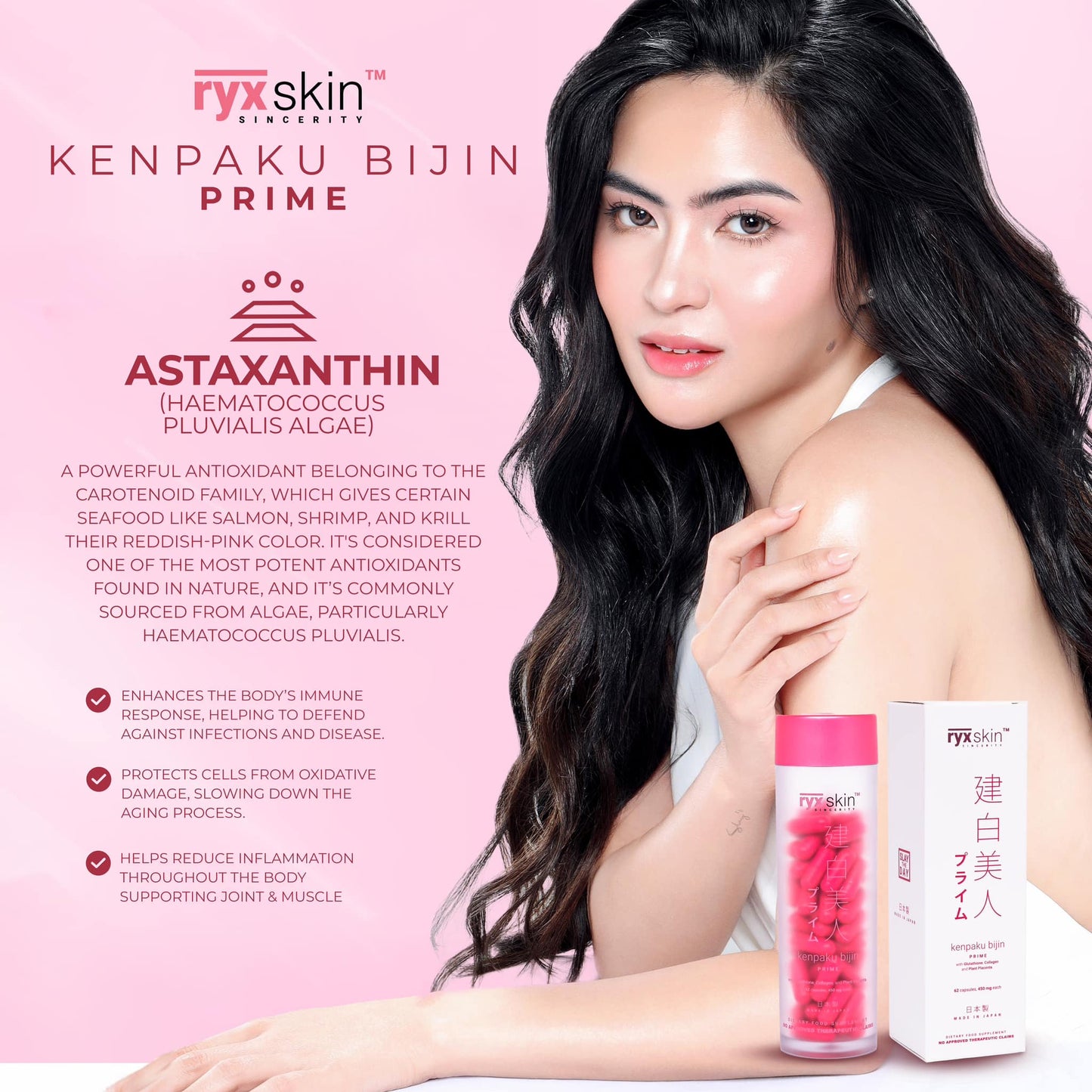 RYX Skin Sincerity KENPAKU BIJIN Prime - 62 Capsules