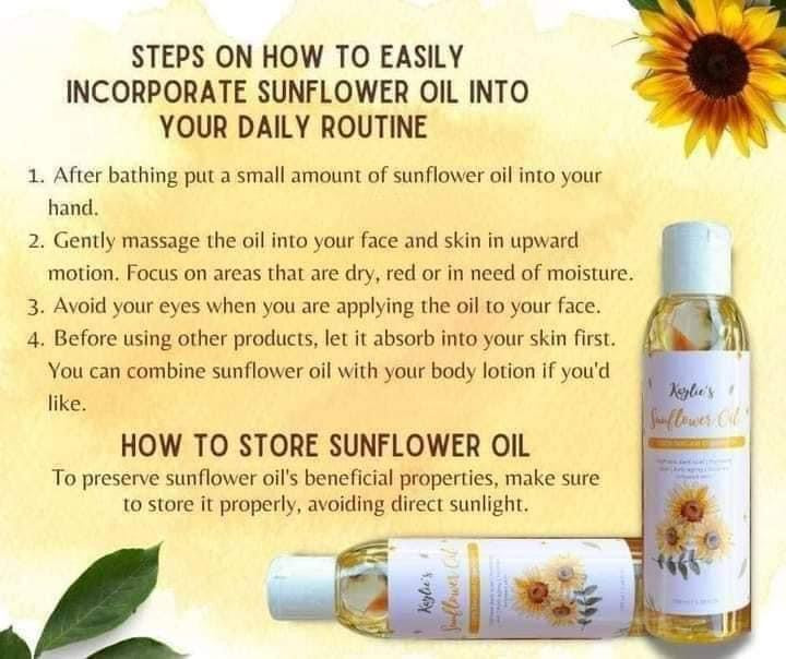 Kaylie’s Sun flower oil 100ml - 100% natural organic oil