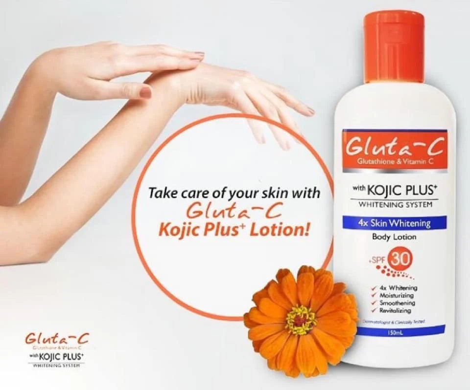 GLUTA C Glutathione & Vitamin C with Kojic Plus 4x Skin Whitening Body Lotion SPF30 150ml