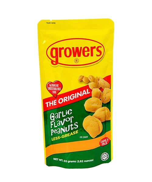 GROWERS GARLIC FLAVOR PEANUTS 80G