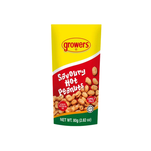 GROWERS SAVOURY HOT PEANUTS 80G