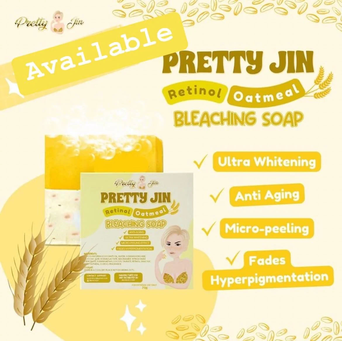 Pretty Jin  Retinol Oatmeal Bleaching Soap 70g