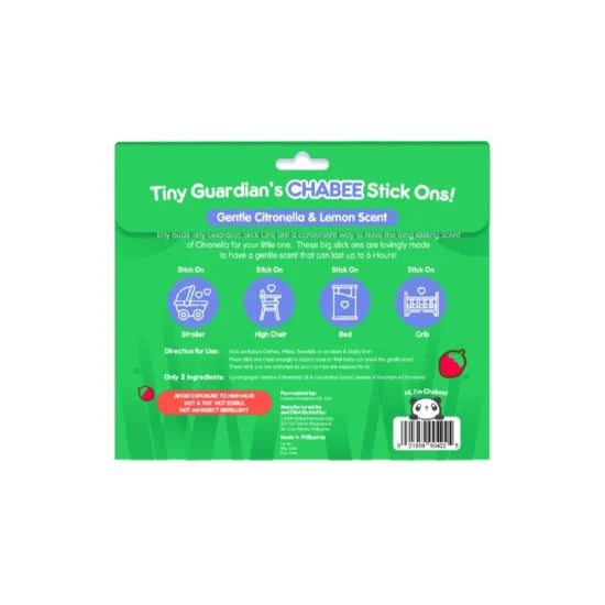 Tinybuds Guardian's
Chabee Gentle Citronella and Lemon Scent Stick
Ons (12 Stickers)
