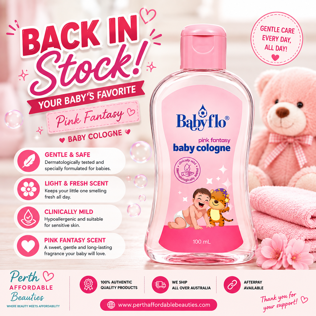 BABYFLO Baby Cologne Pink Fantasy 100mL