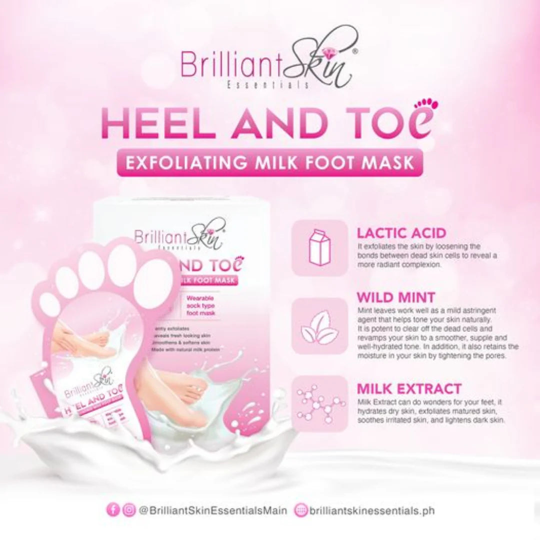 Brilliant Heel and Toe Milk Foot Mask (PINK) - 1 Pair