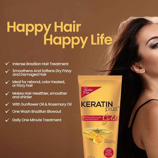 Keratin Plus Intense Brazilian Hair Treatment Gold 200g tube (Gold)