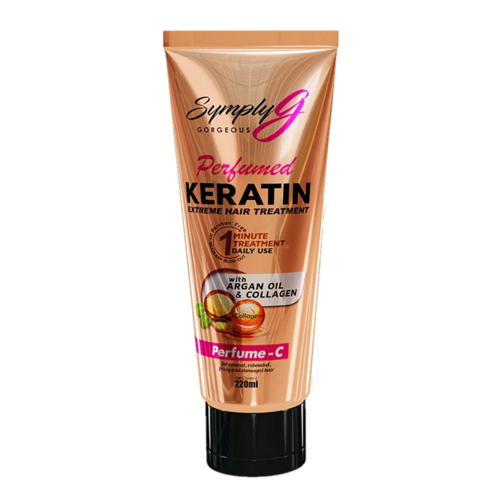 SYMPLY G Perfumed Keratin Extreme Hair Treatment with Argan Oil & Collagen Perfume - C FLORAL ORIENTAL CITRUSY JASMINE SANDALWOOD MUSKY 220ml