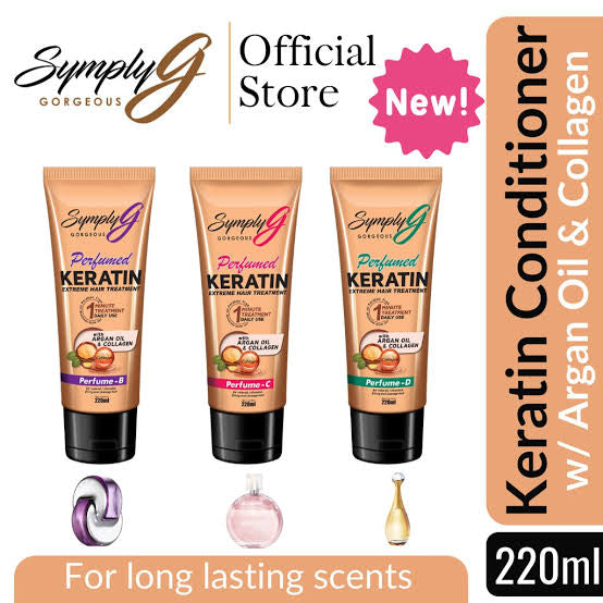 SYMPLY G Perfumed Keratin Extreme Hair Treatment with Argan Oil & Collagen Perfume - C FLORAL ORIENTAL CITRUSY JASMINE SANDALWOOD MUSKY 220ml