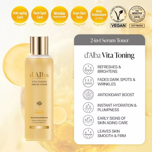 D'Alba Piedmont Vita Toning Serum Toner Anti Aging atoner 180ml