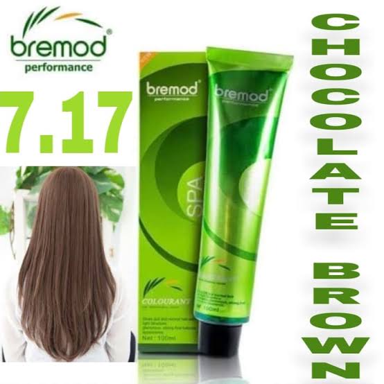 Bremod 7.17 Chocolate Brown Hair Color  Dye Cream 100ml & 6% or 9% or 12% Oxidizer