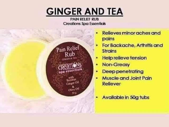 Creations Spa Essentials Pain Relief Rub – Ginger Tea Scent 50g