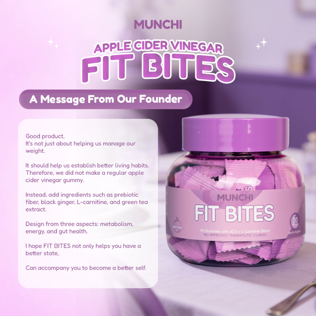 MUNCHI APPLE CIDER VINEGAR FIT BITES 30 GUMMIES 