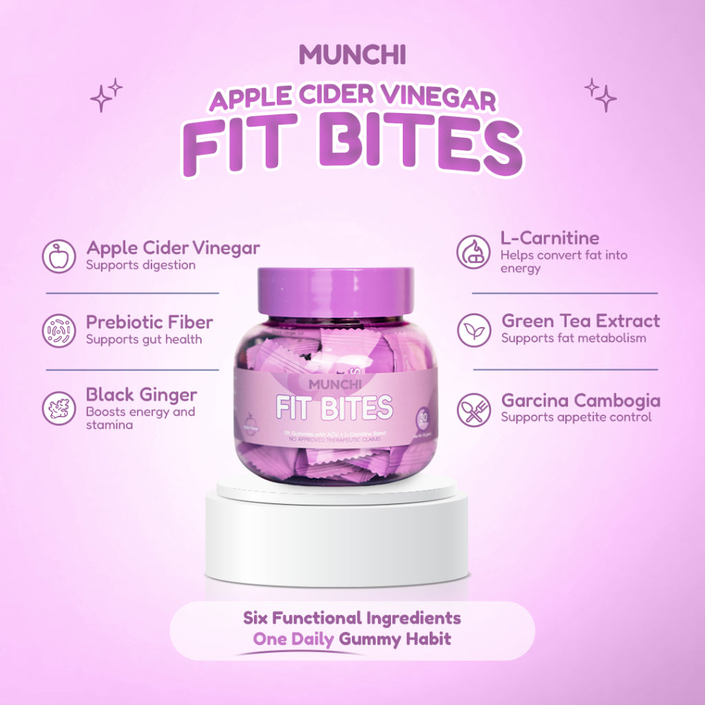 MUNCHI APPLE CIDER VINEGAR FIT BITES 30 GUMMIES 