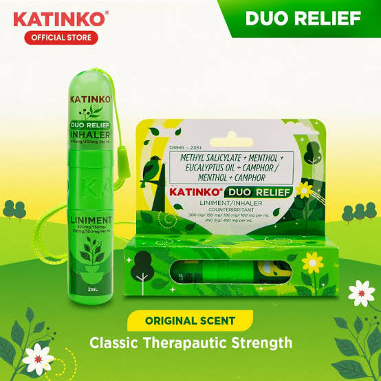 KATINKO DUO RELIEF ROLL-ON LINIMENT + INHALER ORIGINAL SCENT