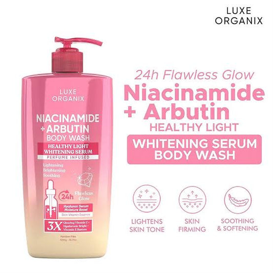 Luxe Organix Niacinamide + Arbutin Healthy Light Whitening Serum Perfume Infused Body Wash 1000 G