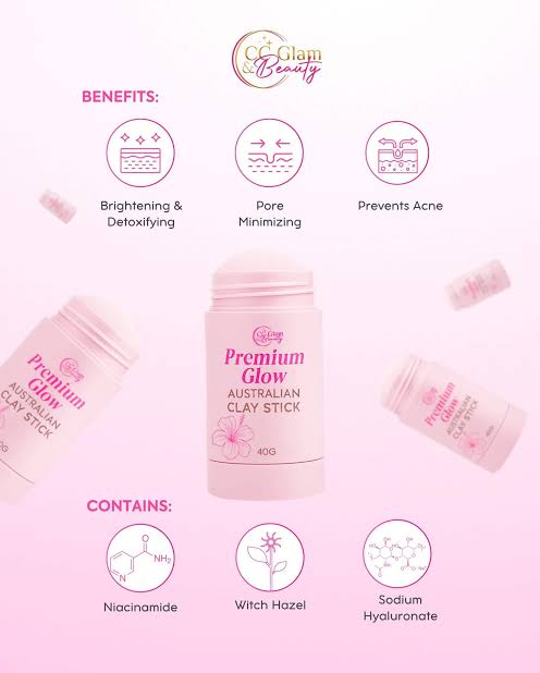 CC GLAM & Beauty Premium Glow Australian Clay Stick - 40g