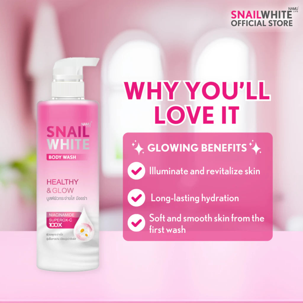 NAMU SNAILWHITE HEALTHY & GLOW BODY WASH 500ML