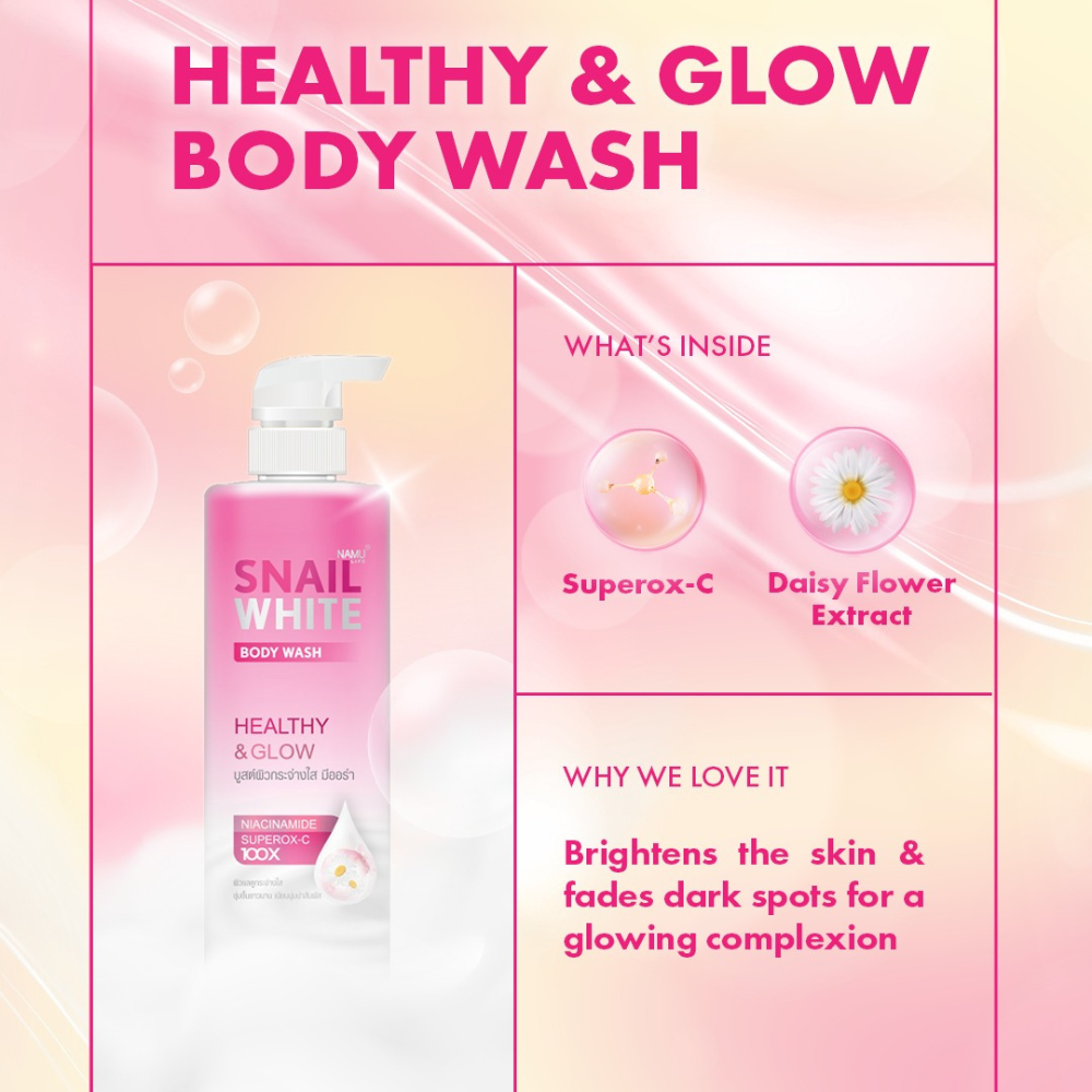 NAMU SNAILWHITE HEALTHY & GLOW BODY WASH 500ML